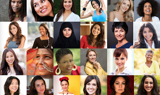 picture of women smiling from all over the world